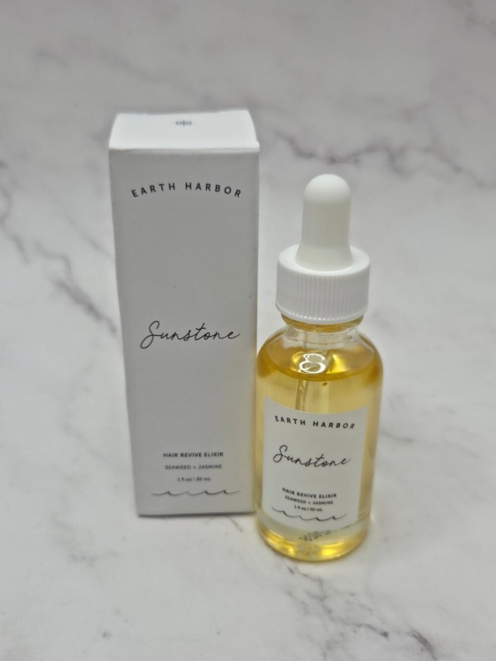 NWT Earth Harbor Sunstone Hair Revive Elixir 1 oz Hair Serum